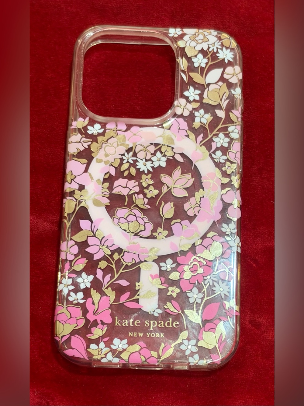 kate spade New York Pink & Cream Floral Magnetic iPhone 15 Pro Case